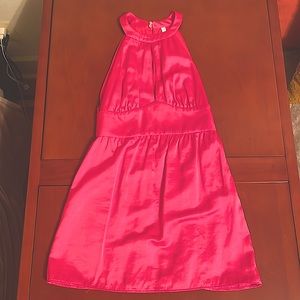 Pink silk satin dress